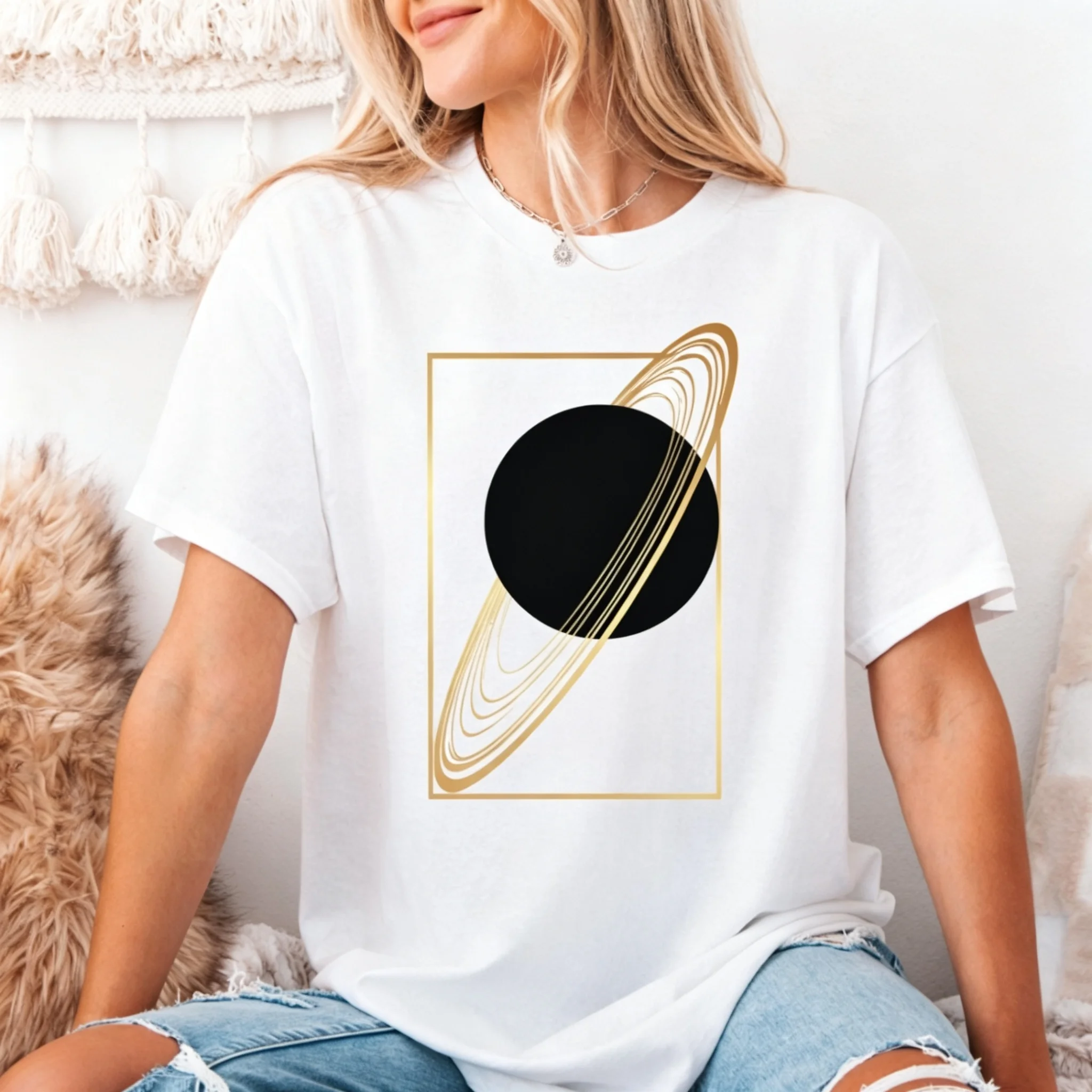 Rings of Saturn Shirt - Galaxy Planet T-shirt - Hubble Telescope Tee - Astronomy Gifts for Men and Women - Gift for Dad