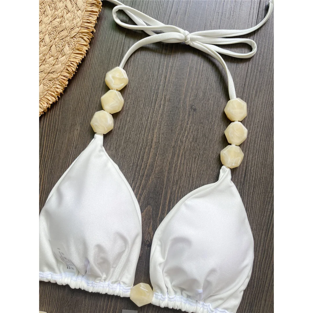Halter High Leg Cut Bikini Damen Bademode Zweiteiliger Bikini-Set Mini-Tanga Gepolsterter Badeanzug Badebekleidung V7320 – Detail 15
