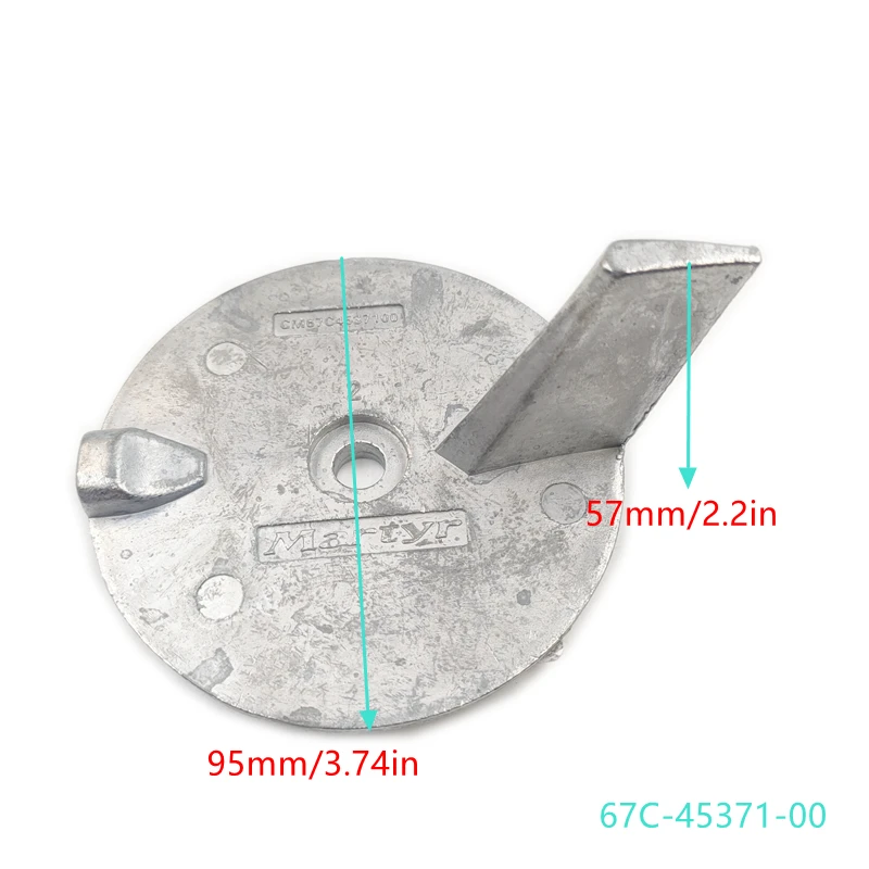 67C-45371 Trim Tab Anode For Yamaha Outboard Motor 25HP 30HP 40HP 50HP Sierra 18-6096 67C-45371-00 Boat Engine