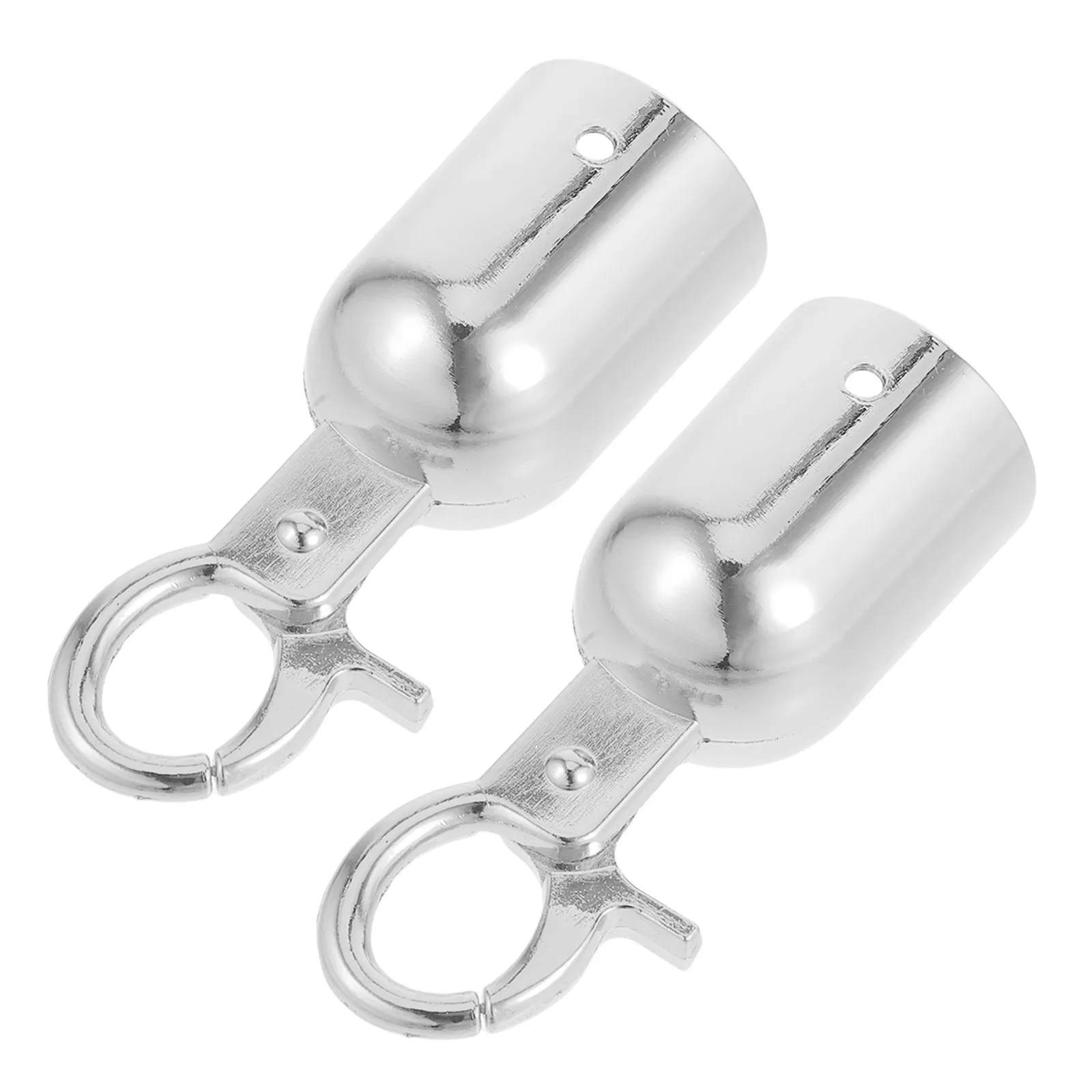 2Pcs Crowd Control Rope End Caps Sturdy Metal Rope Stoppers Handrail Cord Locks Queue Barrier Fittings Cord Stopper