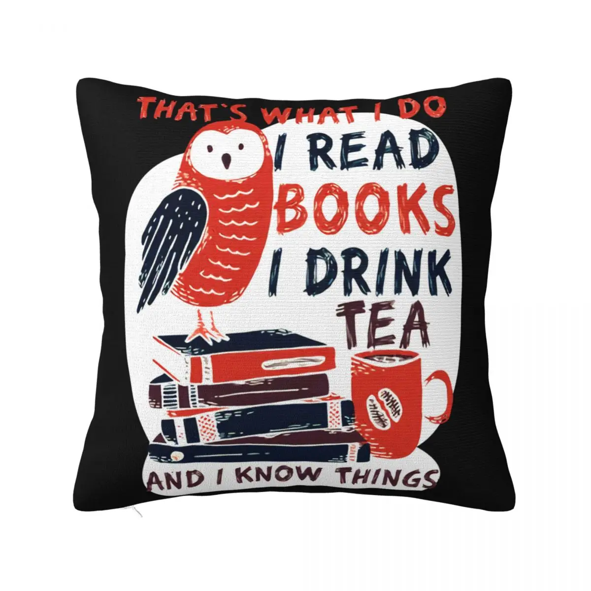 Thats What I Do I Read Books I Drink Tea And I Know Things Mug Birthday Women Men Pillow Case