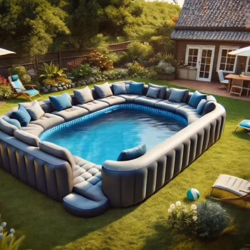 

Commercial Customized Inflatable Sofa Pools Swimming With Portable Lounge for Backyard Party