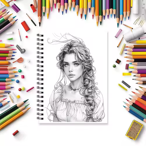 Adult Coloring Book - 8.3x 11.2 Inch 32 Pages Elegant Lady Coloring Book - Helps Reduce Stress and Ease Emotions - Image 5