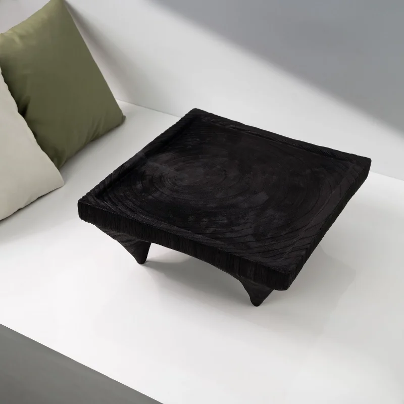 

Современный настольный маленький журнальный столик ваби-саби, черный чайный столик с низким вырезом для проживания в семье, поднос для сухого чая, эркер