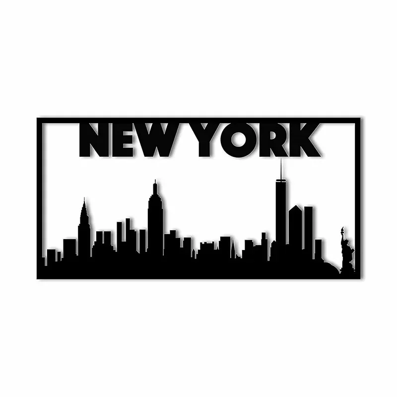 New York City Skyline Metal Wall Art Laser Cut Metal wall decor of NYC  Home Living Room Interior Decoration Metal Art