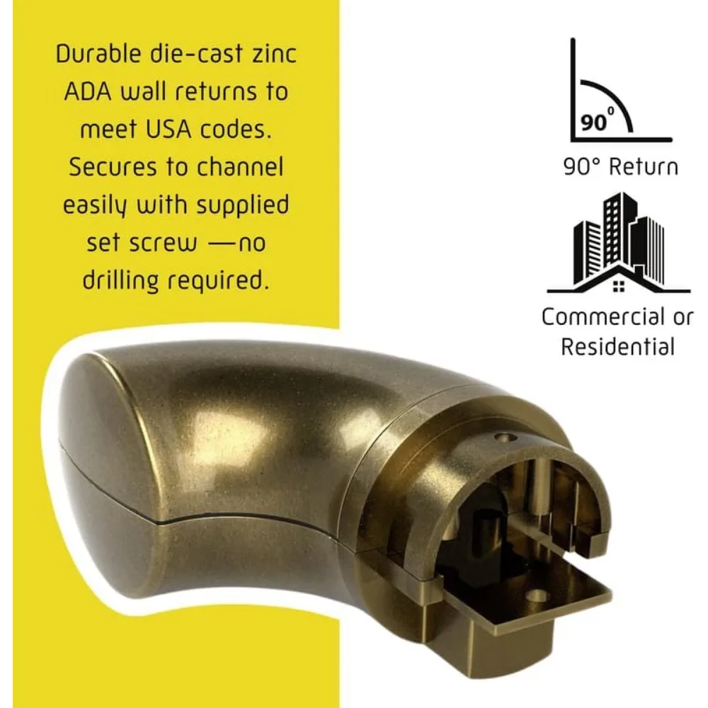7ft ADA Handrail Kit - Walnut - Complete Indoor Handrail for Stairs - 1.6" Round Genuine Wood Wrapped Aluminum Core Railing