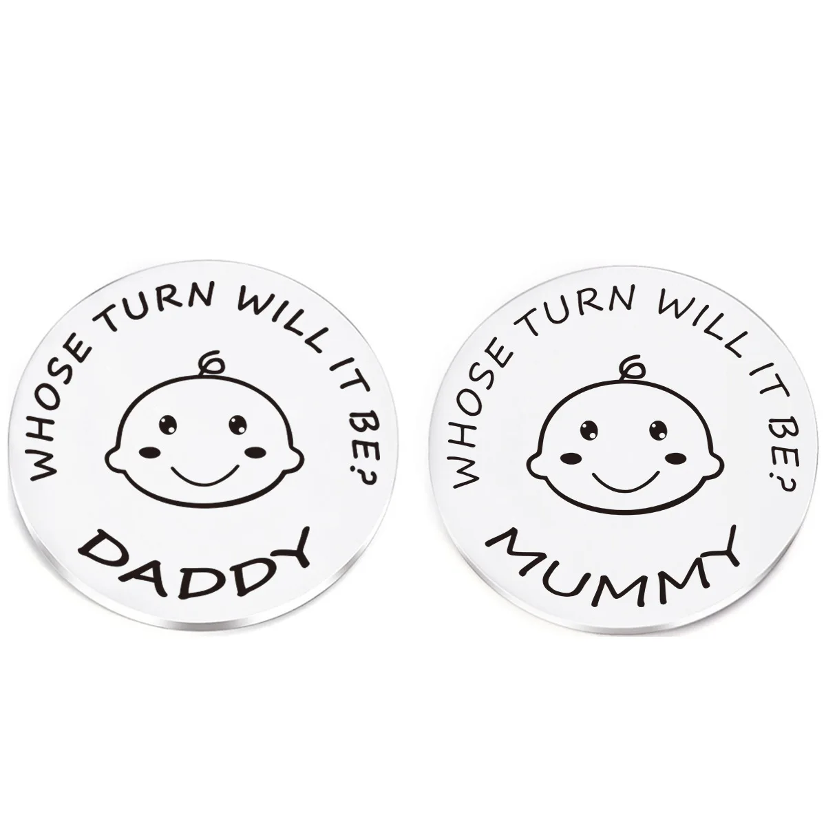 New Dad Mom Gifts Funny Decision Making Coin, New Baby Gift for Parent Mummy Daddy Pregnancy Women First Time to be Moms Dads