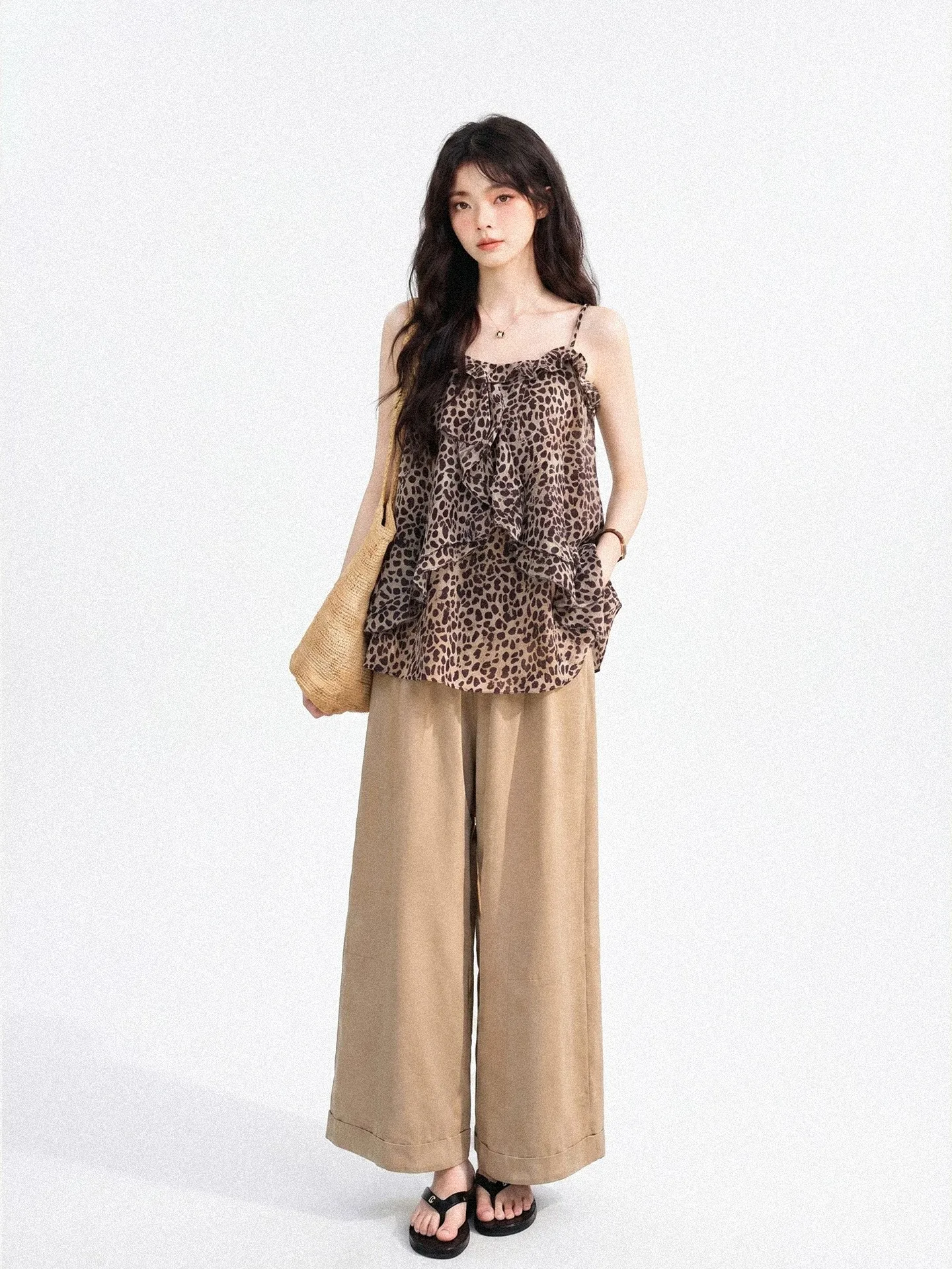 Top Chifón Leopardo Volantes Verano - alternate angle