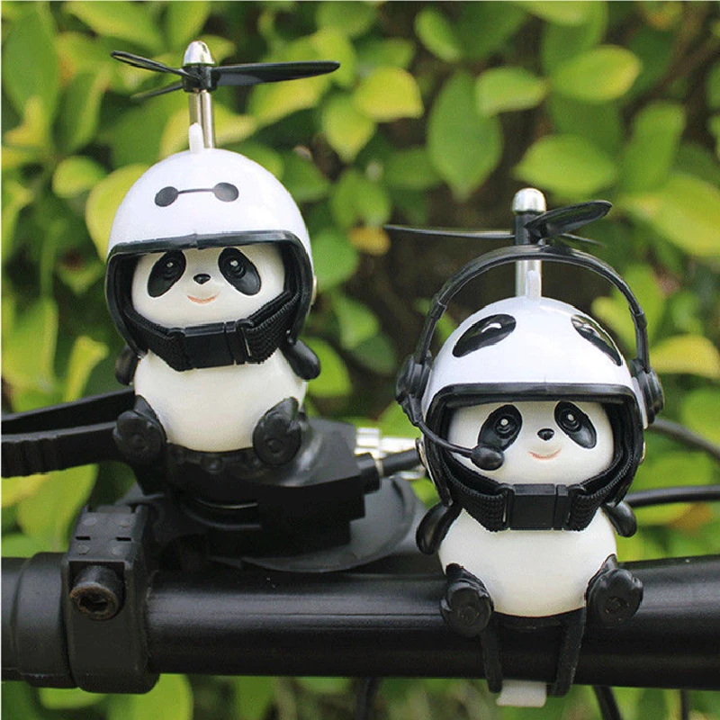 Bicycle Panda Helmet Bamboo Dragonfly Car Motorcycle Handlebars Propeller Decorations for Bike Riding Equipment Auto Accessories