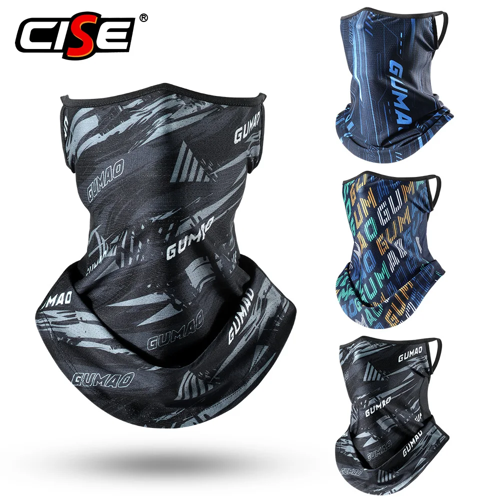 Motorcycle Cycling Face Mask Neck Gaiter Windproof Anti-UV Breathable Motorcross Biker Bandana Cycling Hanging Ear Half Mask