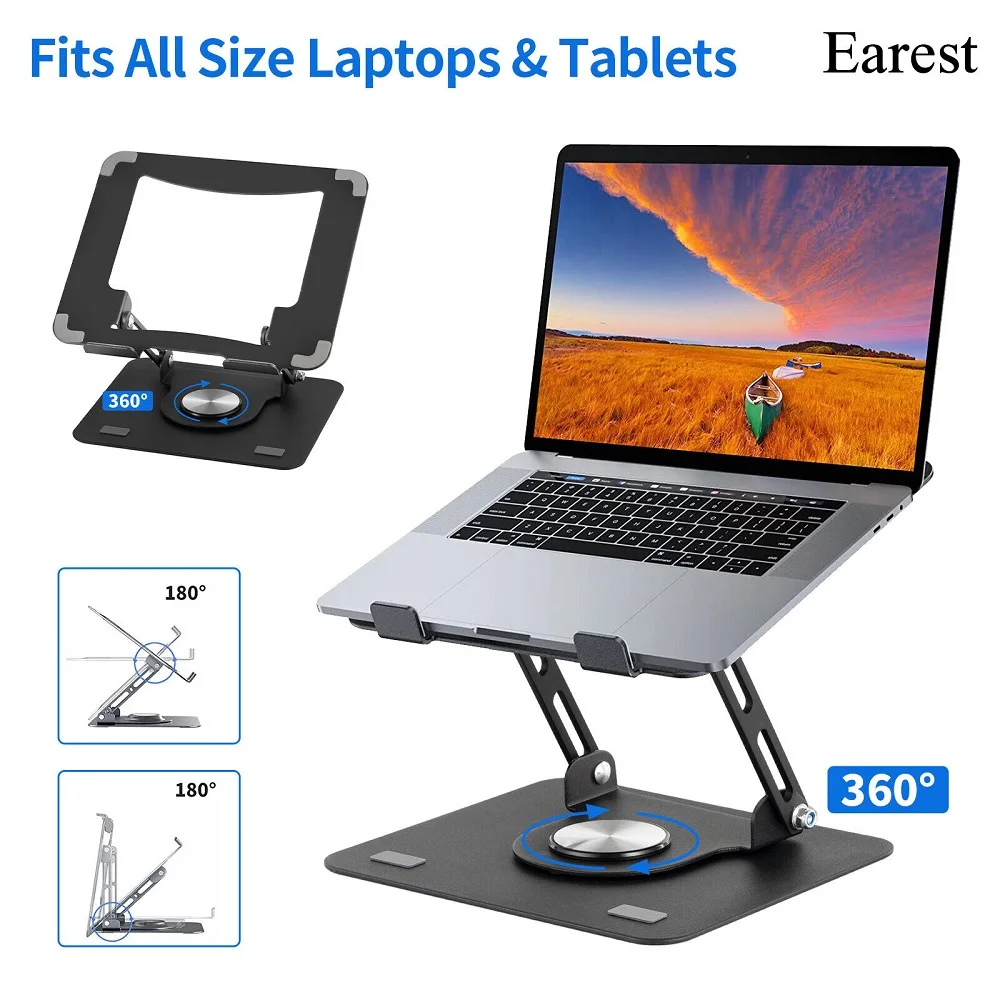 Selens Portable 360° Foldable Laptop Desktop Stand Holder Desk Bracket Aluminum Alloy Notebook Pallet Kit Workbench Tripod