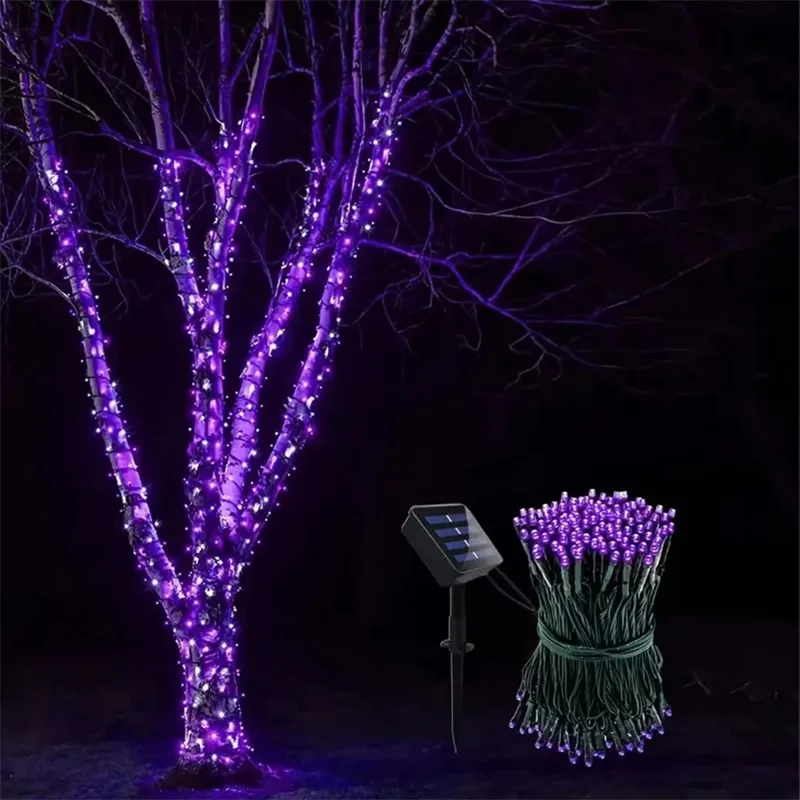 Solar String Light Fairy Outdoor Garden Waterproof Lamp 2025 Christmas Garland Xmas Holiday Party Home Halloween Decoration
