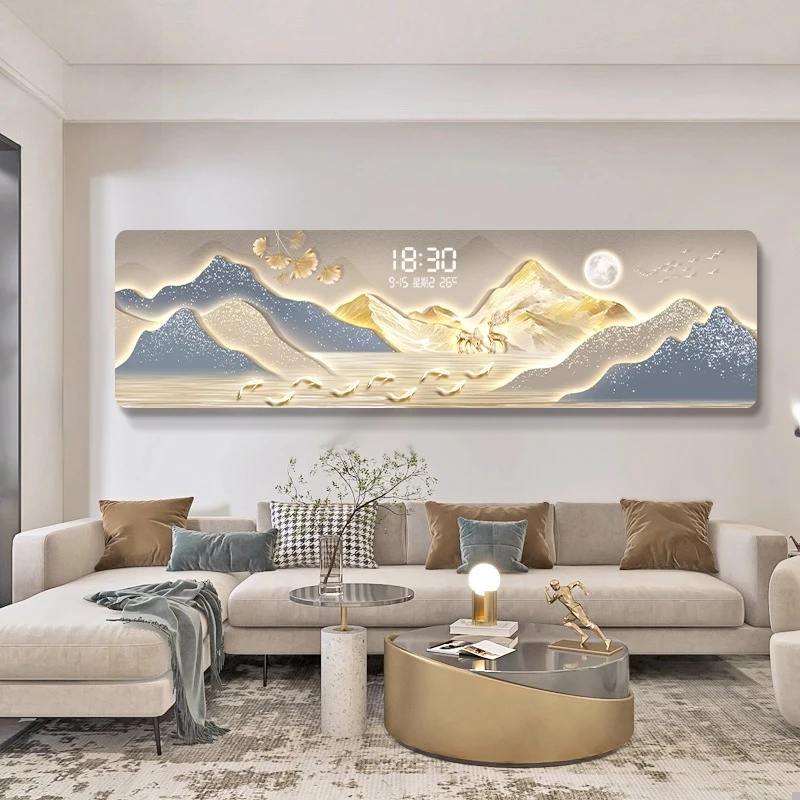 

Room Decor Aesthetic Wall Clocks Living Room Save Space Chinese Design Clock Wall Luxury Relogio De Parede Trendy Furniture