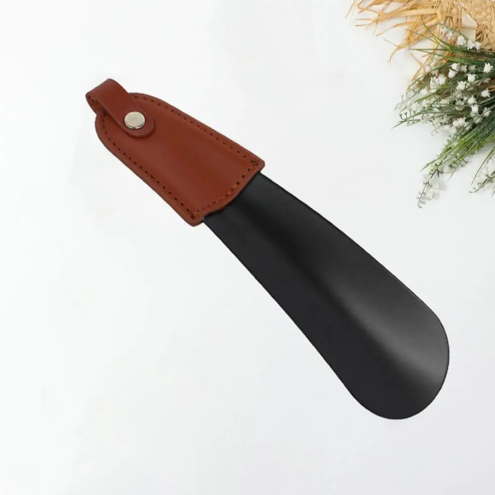 Travel Size Shoehorn Kids Shoehorn Stainless Steel Shoe Horn Long Faux Leather Covered Lifter for Men Women Kids Sports Dress