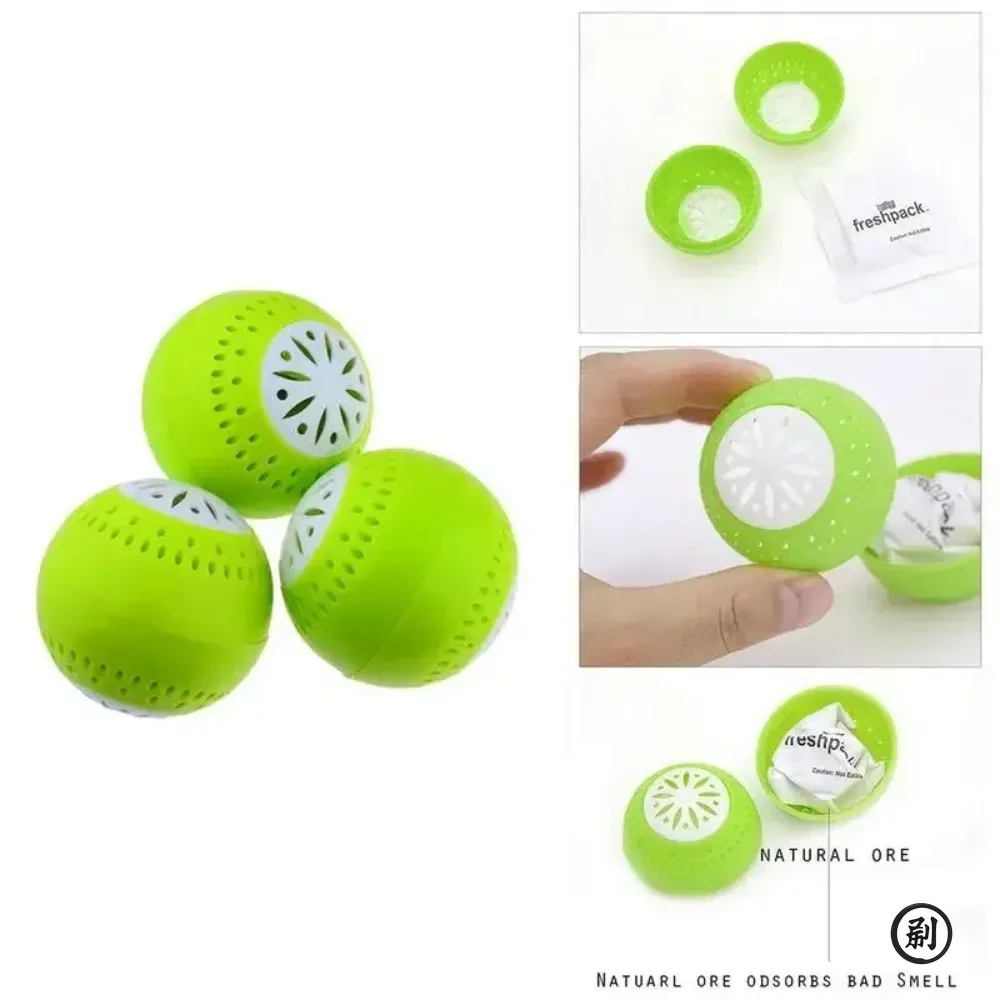 3 Pcs/set Refrigerator Deodorant, Fridge Odor Removal Balls With Active Carbon, Kitchen Tool Household Cleaning Products