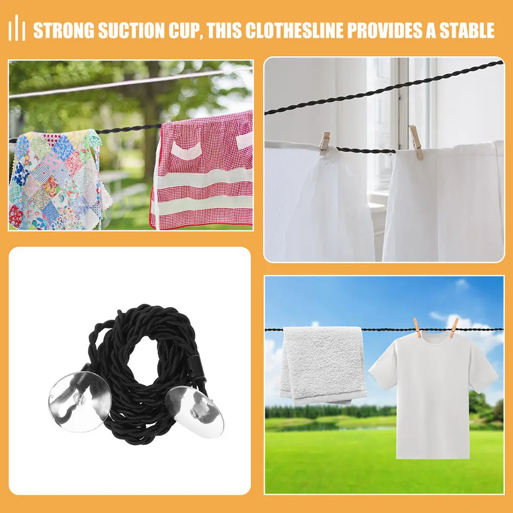 2Pcs Lightweight Portable Clothesline Elastic Adjustable Drying Rope for Travel Camping Outdoor Indoor Laundry Use
