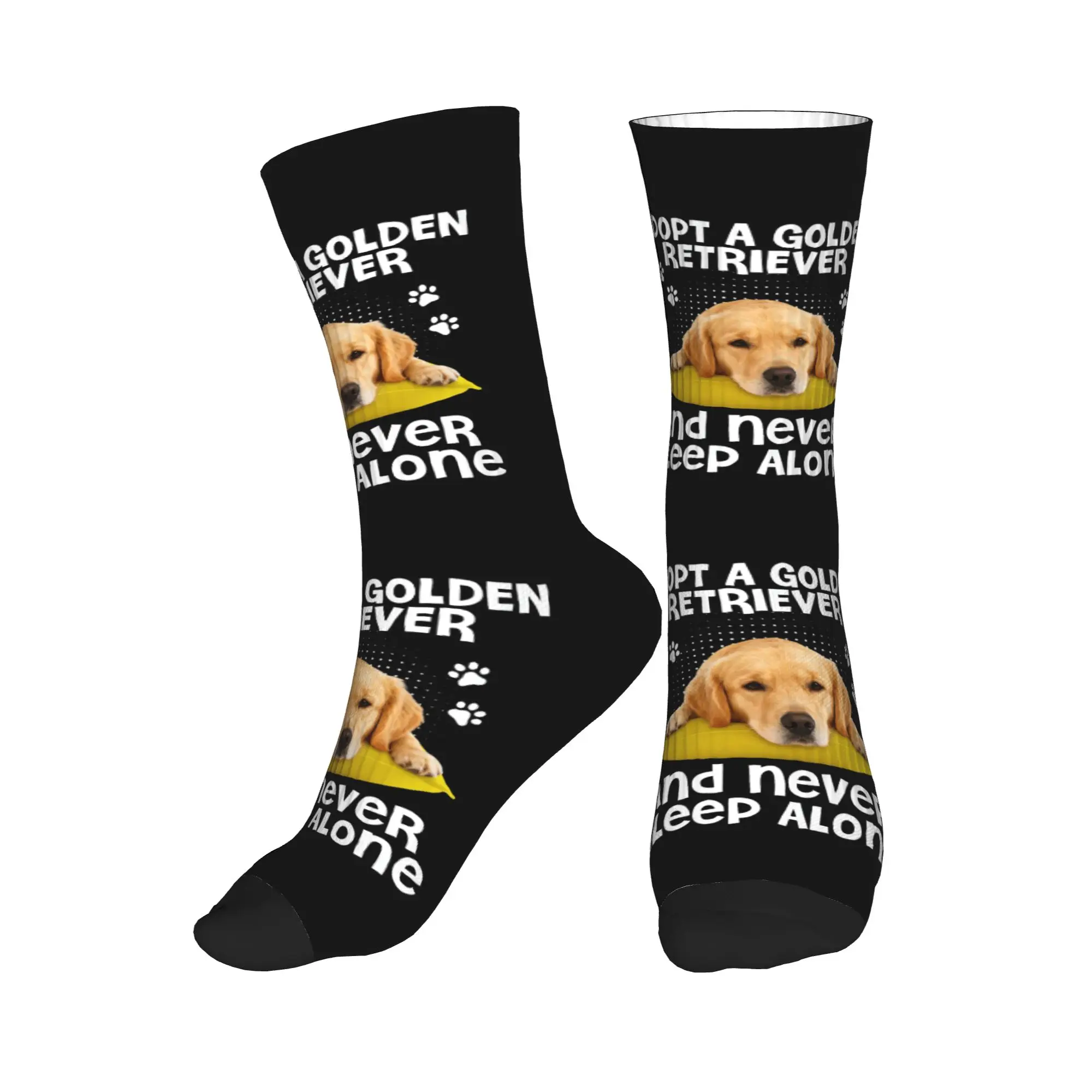 Мужские носки с 3D-принтом Golden Retriever Never Sleep Alone, унисекс, милые носки для любителей собак, с 3D-принтом, для повседневной носки