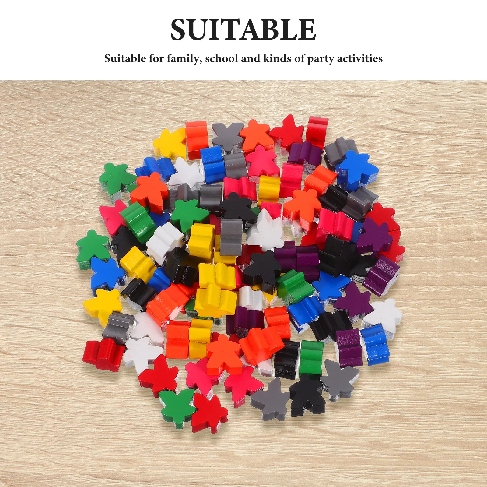 100-teiliges Holz-Meeples-Set, – Meeple Token Set Bewertung und Preis