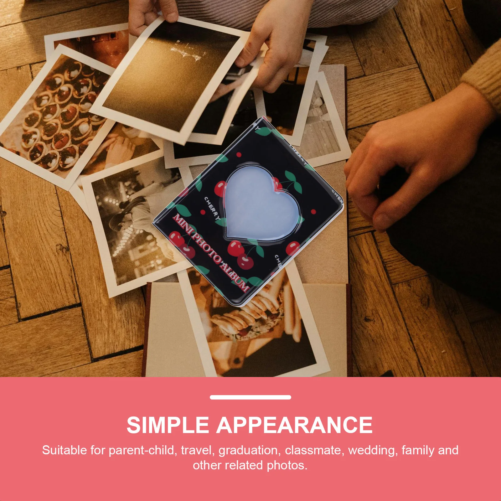 

Portable Small Photo Album for Cards Tickets Postcards Scrapbook Memory Journal Album Book Pictures Protective Picture Holder