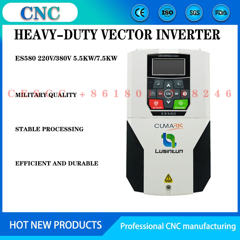 

VFD CNC machining AC spindle inverter Kumark vector water-cooled inverter heavy-duty general purpose 4/5.5/7.5KW 220V/380V ES580