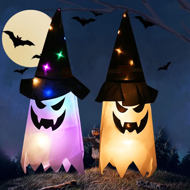 Halloween-Leuchtende Geister-Hängefahnen, Innendekoration, leuchten im Dunkeln, Laterne, Partyzubehör, für Zuhause, draußen, Hof, Anhänger – Detail 3