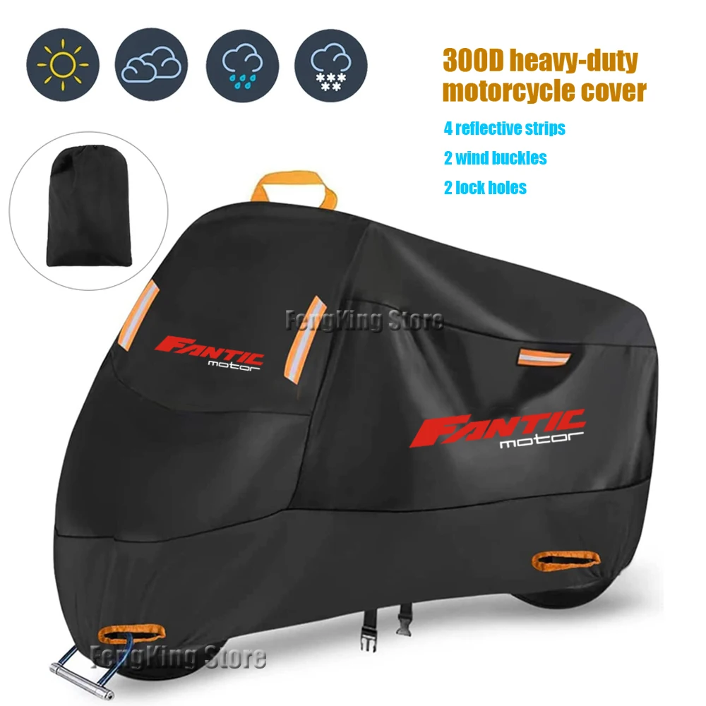 Motorcycle Cover UV Protection Dustproof Snowproof Outdoor Waterproof Motorcycle Waterproof Cover For Fantic Motor