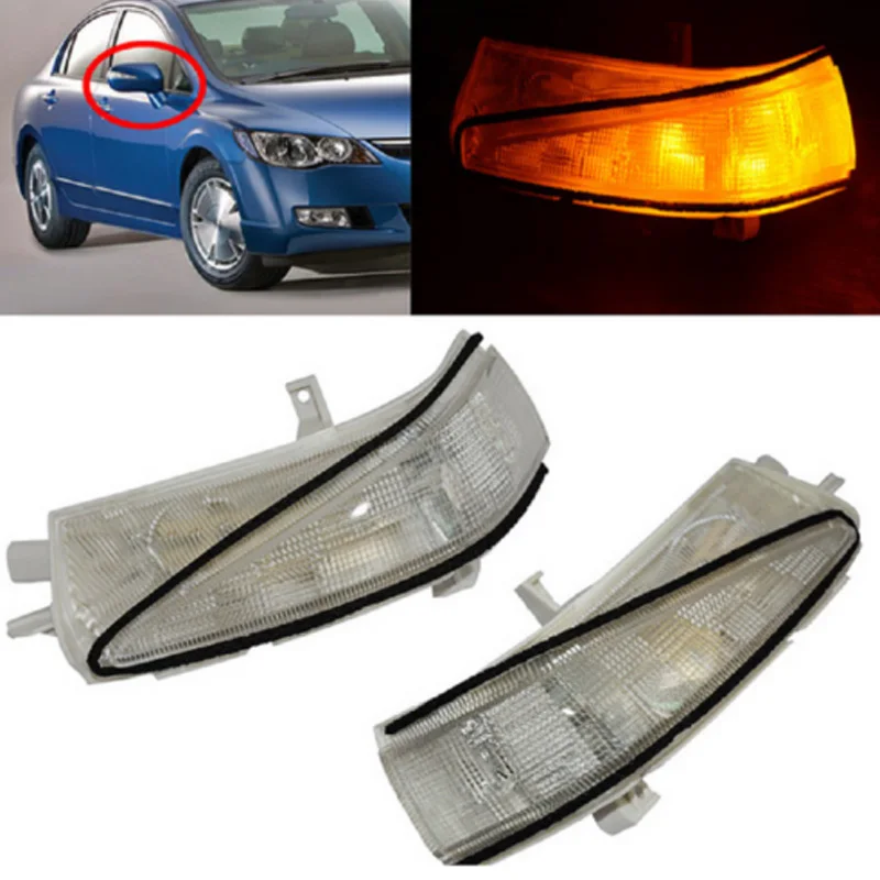 Rearview Mirror Turn Signal Light Flasher Lamp Fit for 2006-2011 Honda Civic Hybrid Sedan FA/FD, 8th Generation