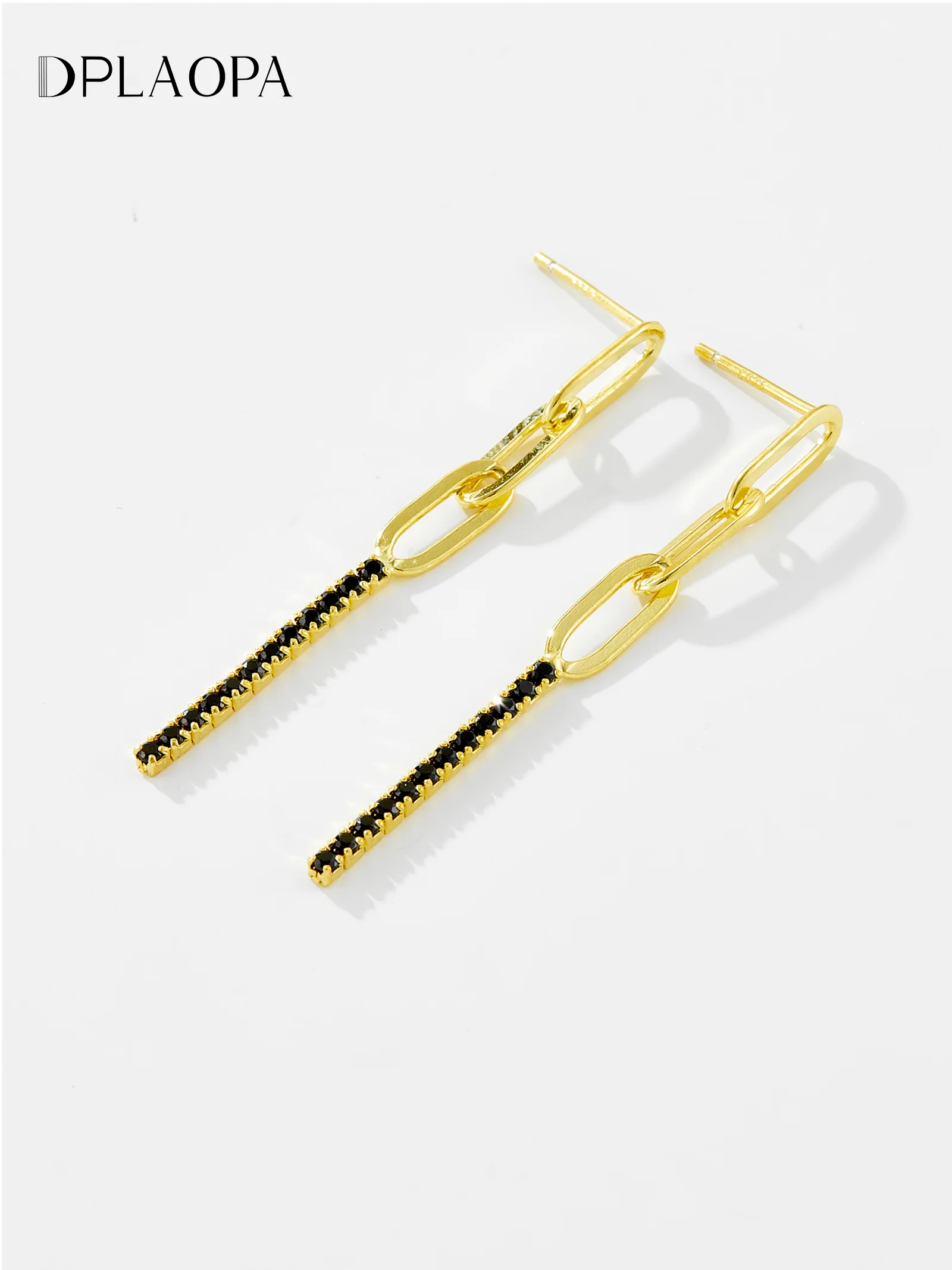 

DPLAOPA, длинные серьги-цепочки из стерлингового серебра 925 пробы с цирконием, изысканные классические роскошные серьги для вечеринок, повседневные ювелирные украшения для женщин