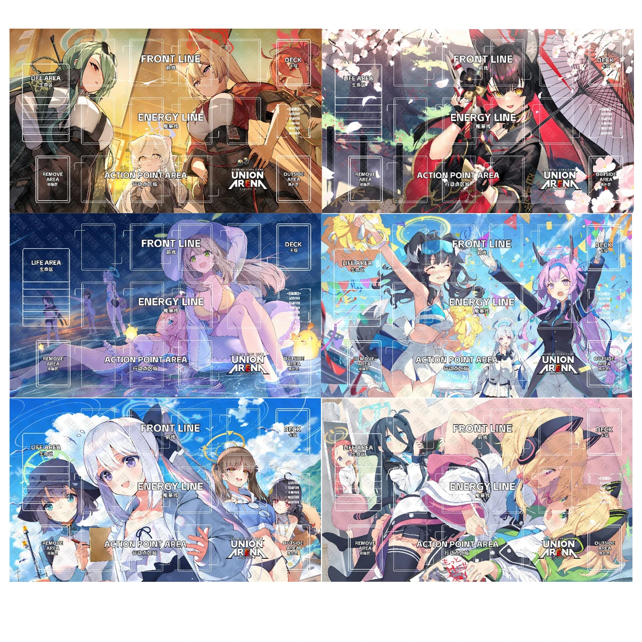 

Union Arena Blue Archive Series Aris 600x350 мм одиночный DIY китайский английский коврик для карт UA аниме мультфильм резиновый коврик для настольной игры игрушка