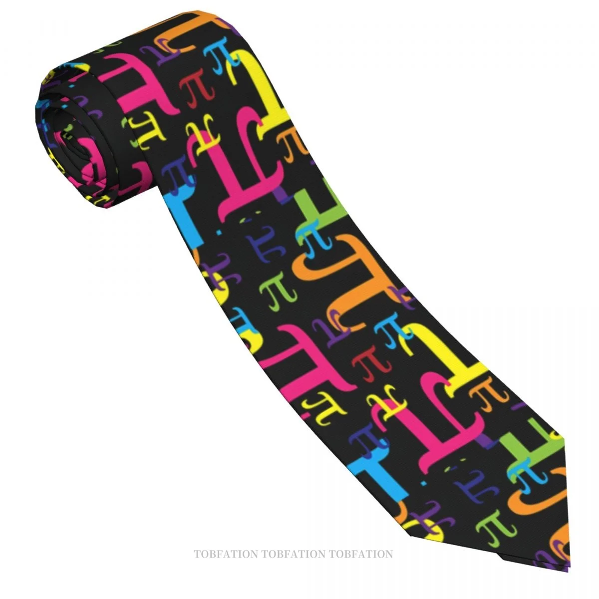 Pieces Of Pi Math New 3D Printing Tie 8cm Wide Polyester Necktie Shirt Accessories Party Decoration