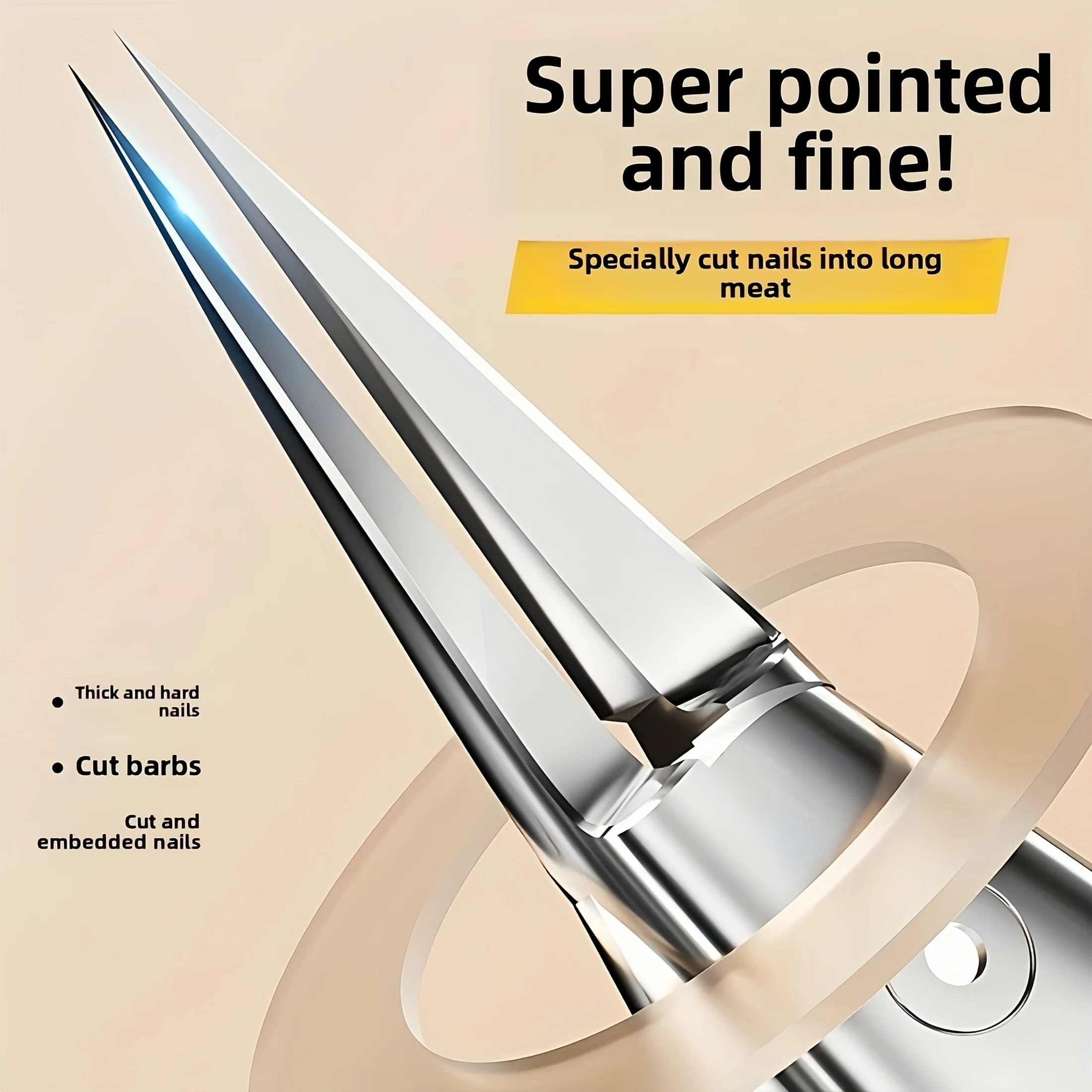 Coupe-ongles en acier inoxydable de qualité supérieure pour hypoallergénique épais, lames fines, barbe à découper pour une viande longue, idéale pour les hommes et les femmes
