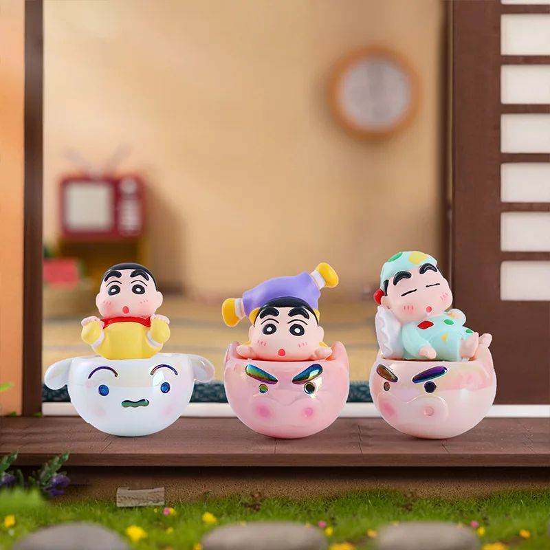 1 قطعة نمط عشوائي أنيمي تلوين شين تشان kawaii بهلوان عمل الشكل البلاستيكية نموذج اللعب سطح المكتب زخرفة جمع الهدايا محاصر