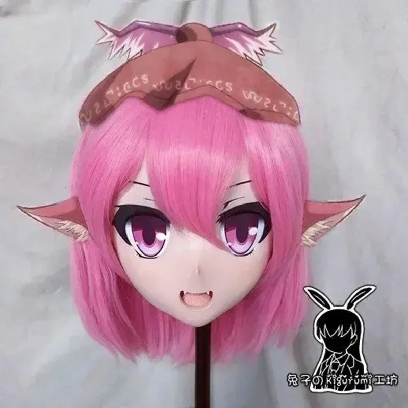(Rabbit 38) Full Head Crossdressing BJD Doll Mask Touhou Project Cartoon Anime Silicone Mystia Lorelei Kigurumi Cosplay Mask