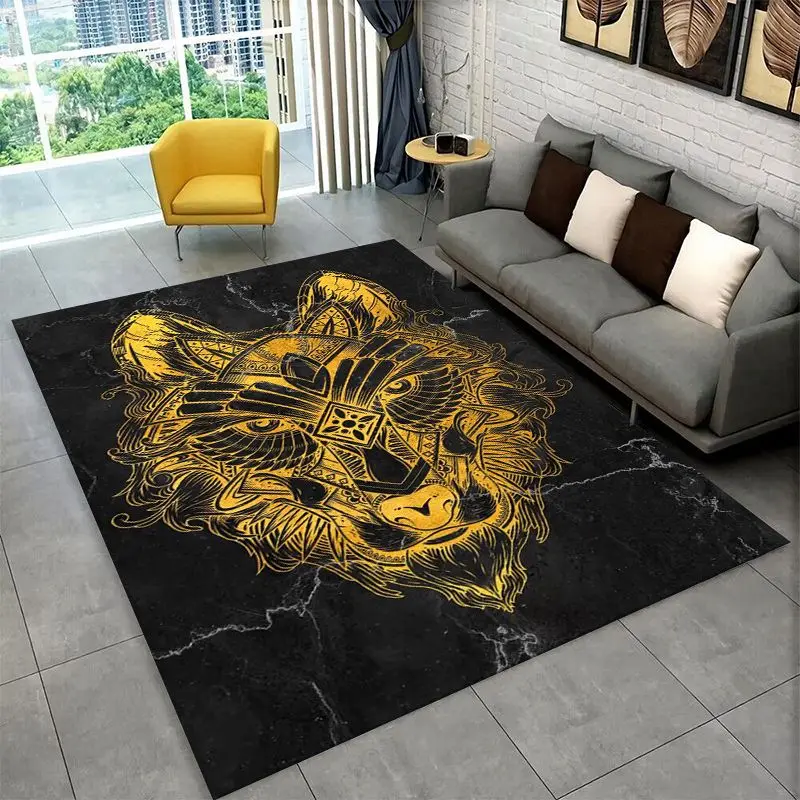 Viking Totem Nordic Rune Valhalla Vegvisir Odin Large Area Rug Non-slip Carpet for Bedroom Living Room Sofa Doormat Floor Mat