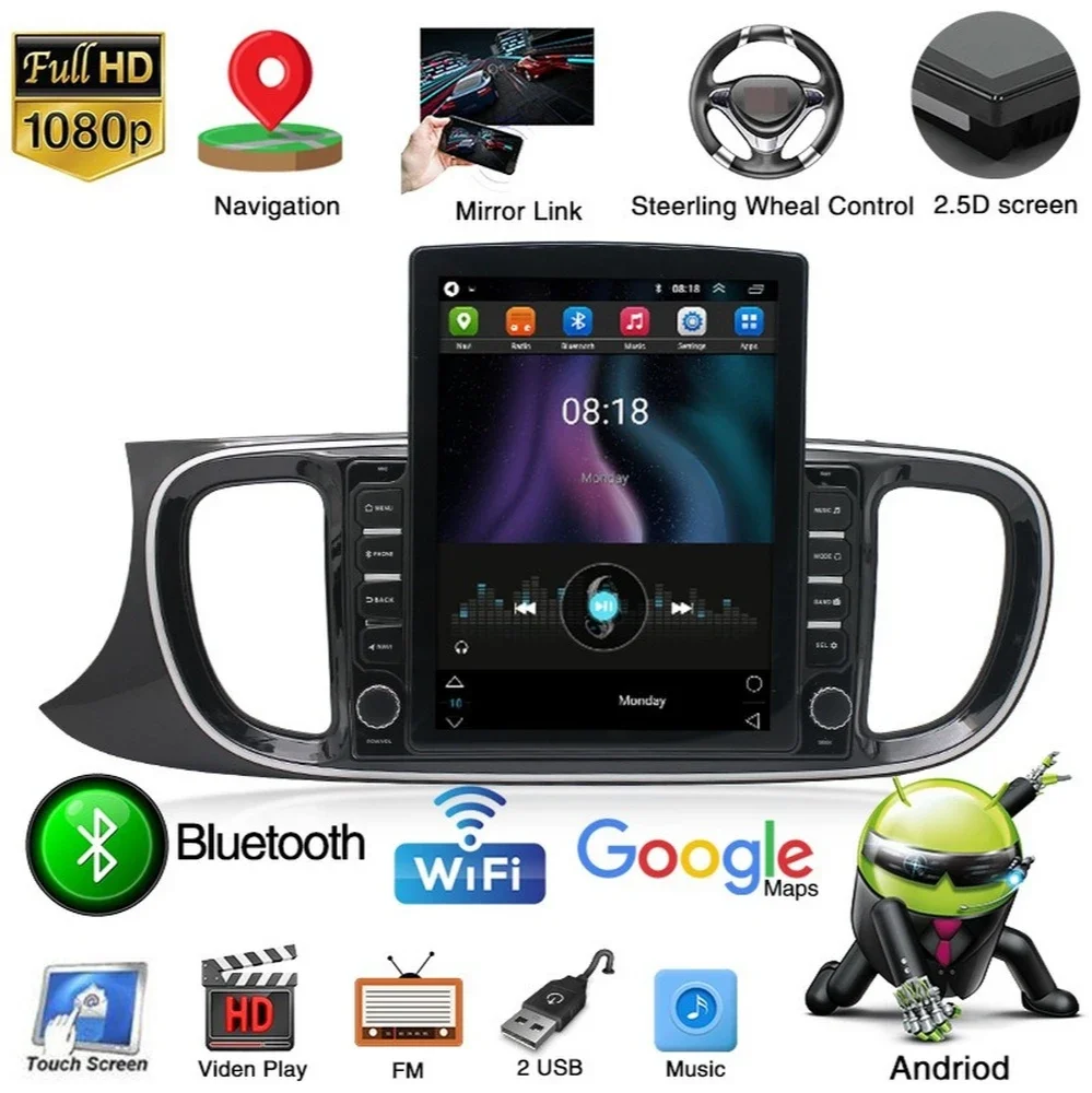 Android 11Car GPS Navigation Tesla Style Multimedia Player for KIA Pegas/KIA AB/Soluto 2017-  Radio Stereo with WiFi Mirror Link