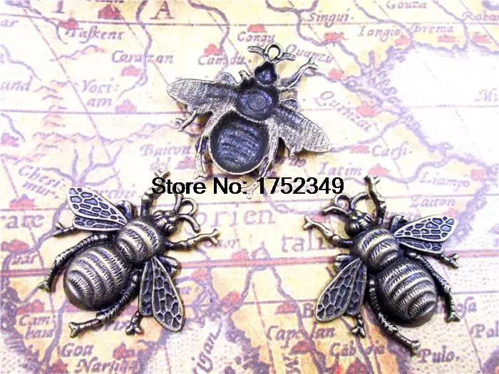 

25pcs-- Antique Bronze Lovely Huge Bee Honeybee Charm Pendant 38x40mm