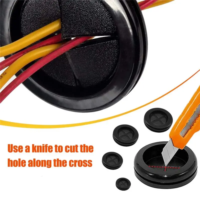 AEE3-200Pcs Rubber Grommet Assortment Kit, 11 Sizes Drill Hole Firewall Hole Plugs Wire Protection