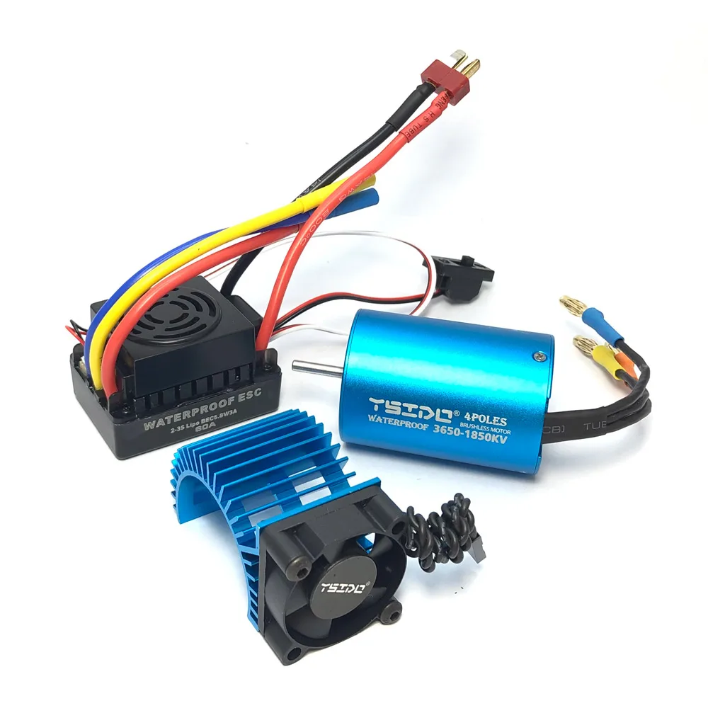 YSIDO 3650 3600KV 5400KV 9500KV Brushless Motor 60A 80A 120A ESC for 1/10 Traxxas HSP Tamiya Arrma RedCat RC Monster Truck Car