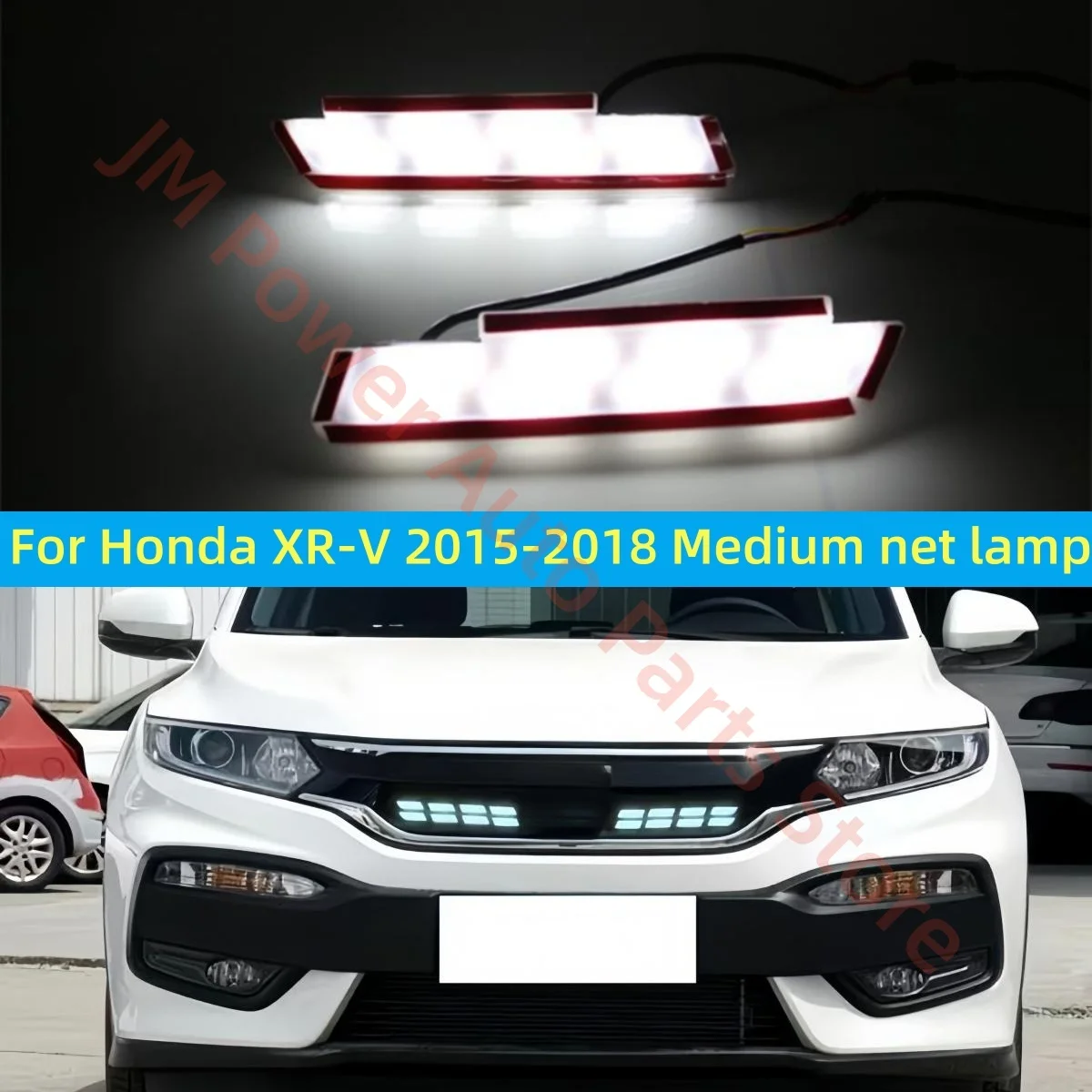 For Honda XR-V XRV 2015+ Middle net lamp Daytime running lights LED flowing front fog lights Automobile parts Decorative lamp