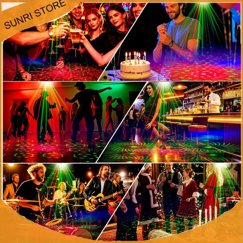 SUNRI-MiniディスコストロボライトRGB リモコン付き レイブクラブ ダンスバー ギグ DJ照明