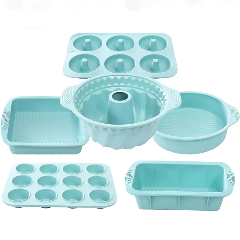 Antihaft-Silikon-Backbündel, Kuchenform, Keksblatt, Form, Tablett, hitzebeständig, Backformen, Werkzeuge für Muffin, Laib, Brot, Pizza, Utensil