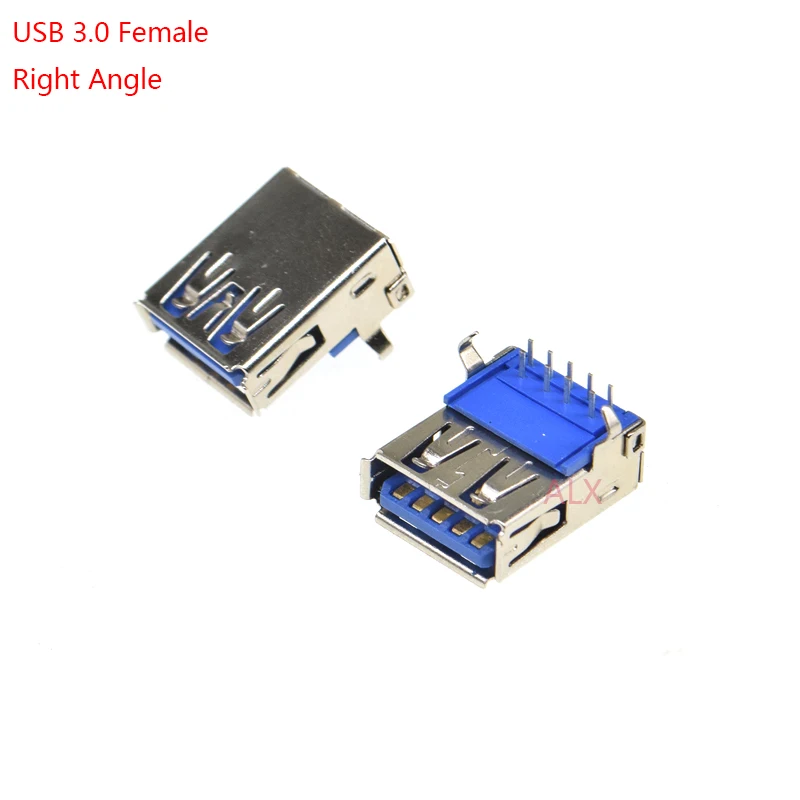 5PCS USB 3.0 TYPE-A female connector PCB Mount Socket 90 degrees usb right angle
