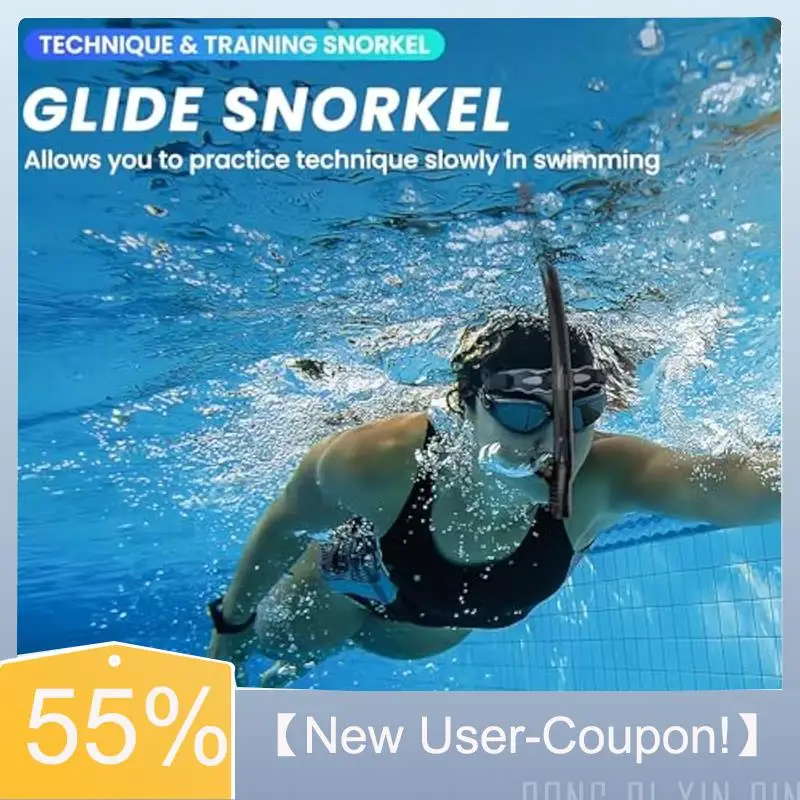 【New User-Coupon!】Swimming Training Snorkel Center-Mount Mouthpiece One-Way Purge Valve For Lap Swimming Training Youth Kid