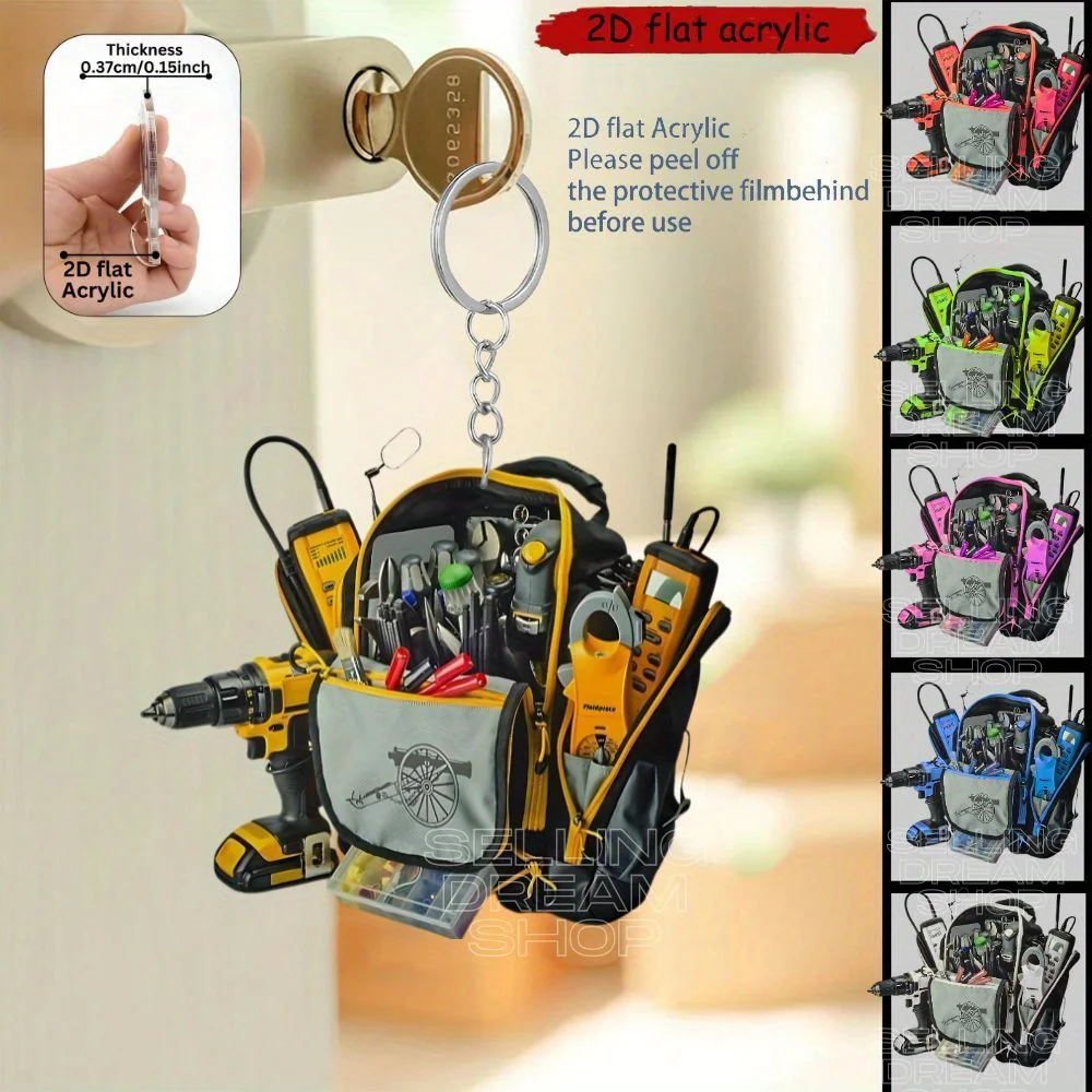 2D Repair Kit Acrylic Keychain Creative Backpack Car Key Decoration Birthday Party Anniversary Festival Christmas Gift Giveaways