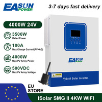 4KW MPPT Hybrid Solar Inverter Off Grid Inverter Pure Sine Wave Inversor 12V/24V MPPT 100A/80A Solar Charge Controller with WiFi