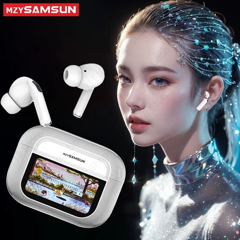 

MZYSAMSUN A8 Pro ANC Wireless Earphones LED Screen Noise Cancelling Bluetooth5.4 Headphones Sports Earbuds With Mic For Android