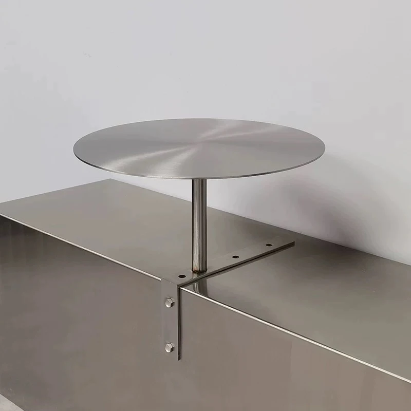 

Stainless Steel Hang On Bar Table Compact Counter Modern Minimalist Cafe Desk Rustproof Space Saving Corner Table for Shop