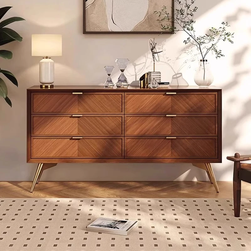 

luxury wooden 3-stage drawer Storage locker 160x40x85cm mid century modern living room cabinets Multipurpose cabinet furniture