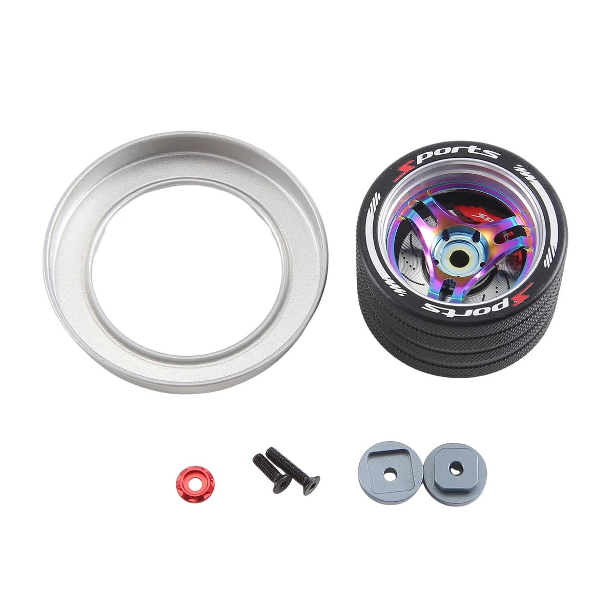 

Y34A RC Metal Handwheel with Brake Disc Brake Caliper for MT4/FUTABA 4PX/ NB4/KO EX Next/ X9 Multicolor