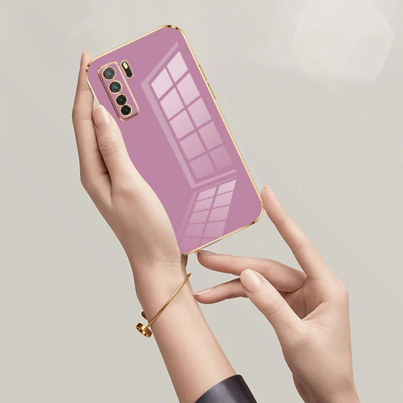 For Huawei P40 lite 5G Case Huawei P40 lite 5G Phone Case CDY-NX9A Luxury Square Plating Shockproof Back Cover